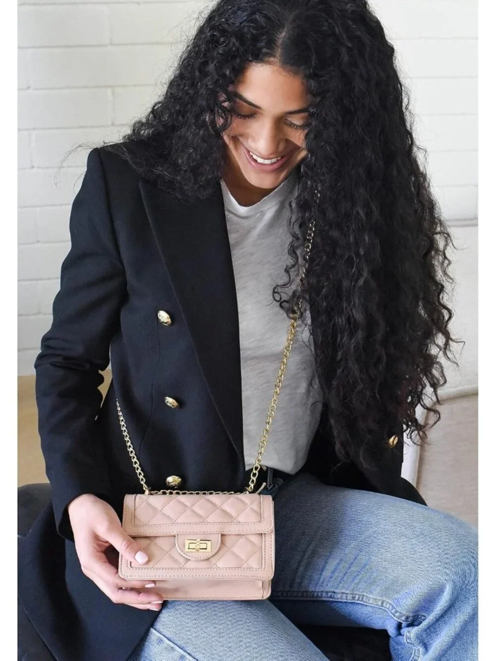Trendy Mini Quilted Crossbody Bag, Stylish Shoulder Purse & Phone Wallet for